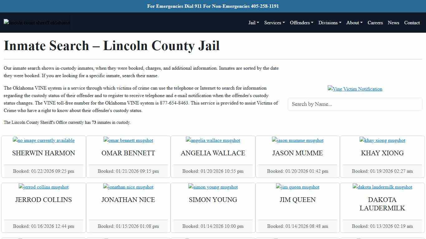 Inmate Search Lincoln County Sheriff's Office